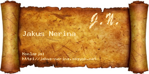 Jakus Nerina névjegykártya